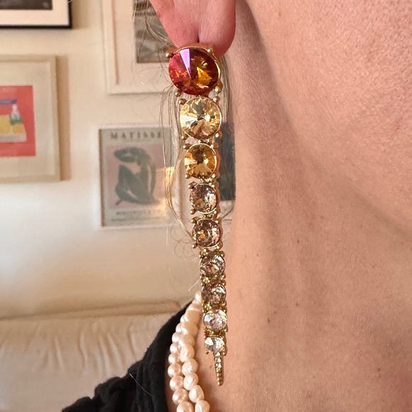Oscar de la Renta | Swarovski Cascade Tendril Earrings PERFECT HOLIDAY GIFT - Picture 3 of 4